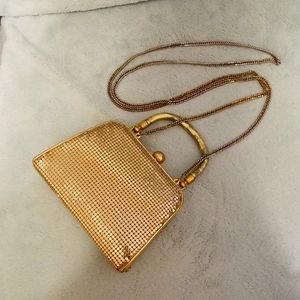 Gold lame clutch